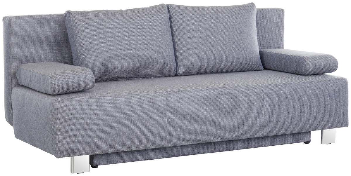SCHLAFSOFA Grau  - Chromfarben/Grau, Design, Textil/Metall (197/88/89cm) - Livetastic