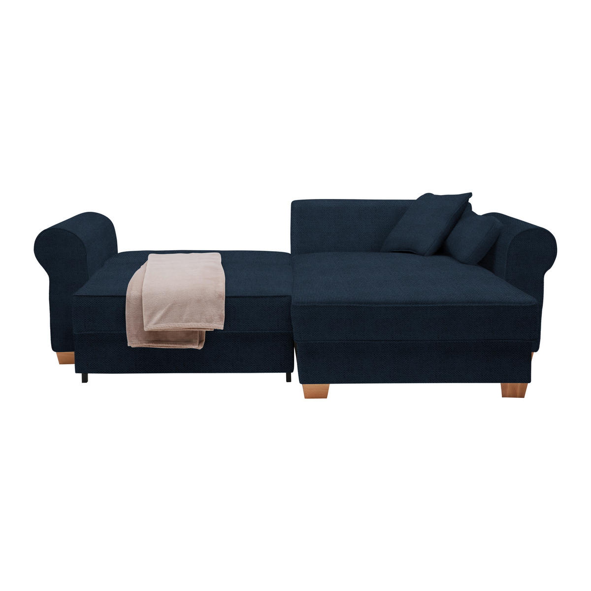 HÖRNSOFFA i mörkblå  - mörkblå, Modern, trämaterial/trä (255/185cm) - MID.YOU