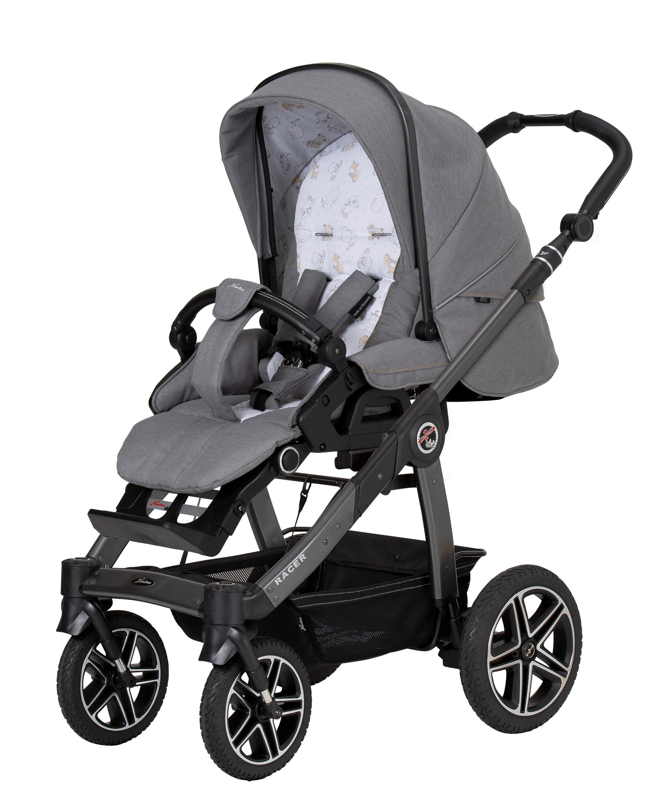 KINDERWAGEN Racer GTS  - Platinfarben/Grau, Basics, Textil/Metall (100/58,5/111cm) - Hartan