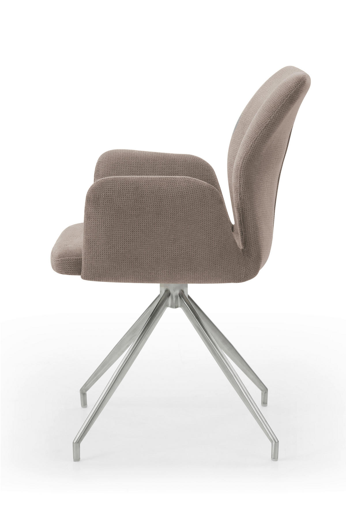 OTOČNÁ STOLIČKA, štruktúra, hnedá - hnedá/strieborná, Modern, kov/textil (60/89/62cm) - Livetastic
