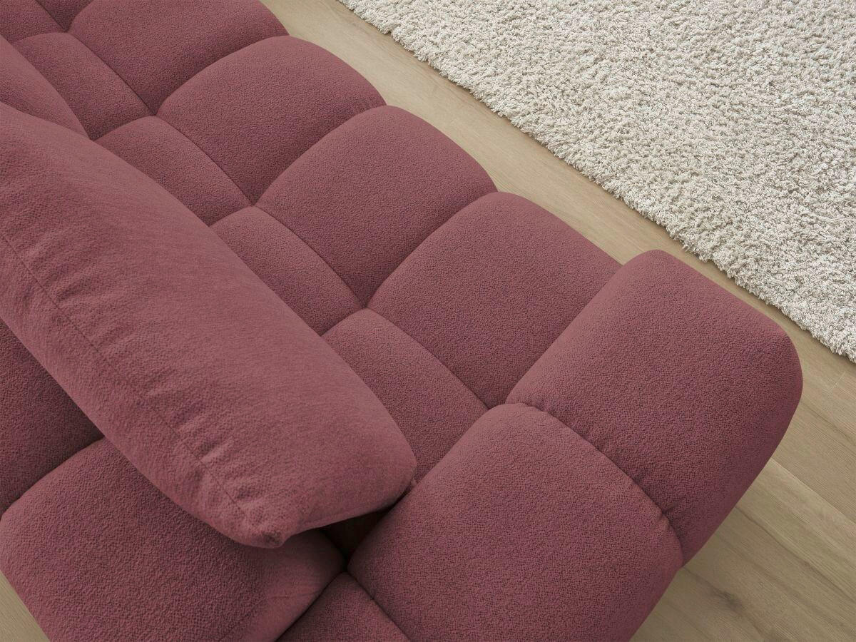 ECKSOFA Ottomane rechts  EVEREST Rot Flachgewebe  - Rot/Schwarz, MODERN, Kunststoff/Textil (352/210cm) - Livetastic