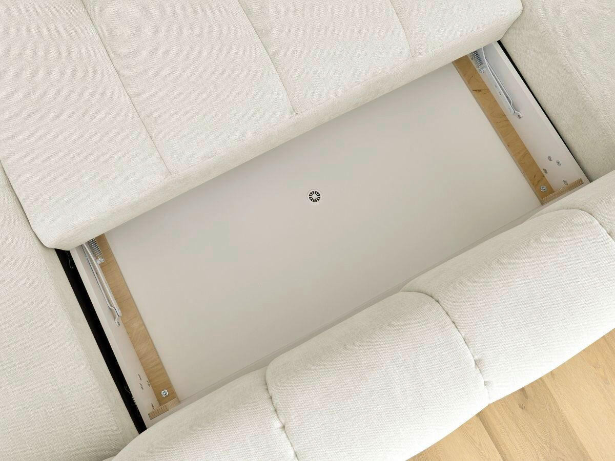 WOHNLANDSCHAFT  FUJI  Beige Leinenoptik  - Beige/Schwarz, MODERN, Kunststoff/Textil (204/377/160cm)