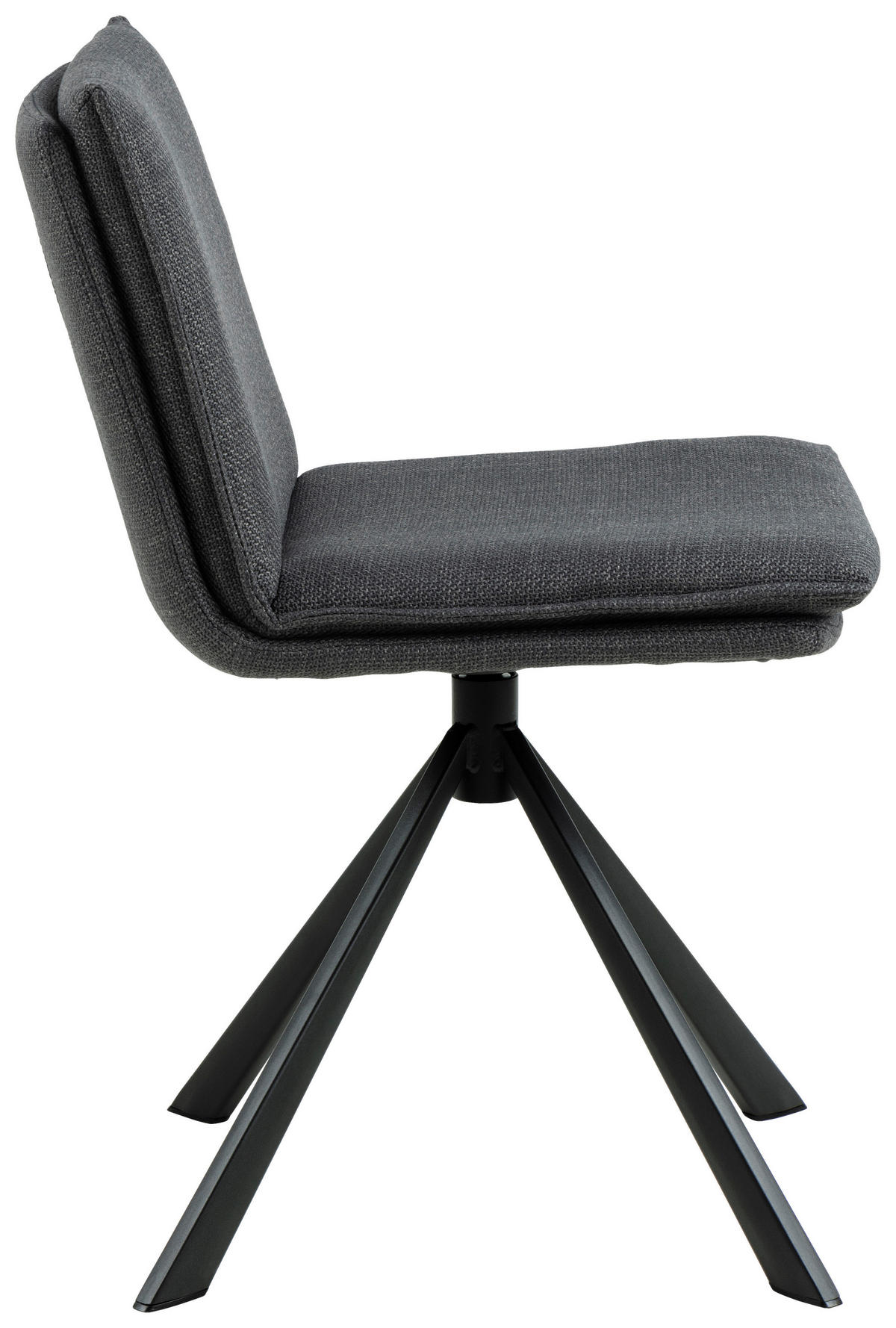 STUHL  in Webstoff  - Dunkelgrau/Schwarz, Design, Textil/Metall (47/85/59cm) - MID.YOU