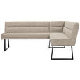 ECKBANK 217/159 cm Webstoff Beige, Schwarz   - Beige/Schwarz, Design, Textil/Metall (217/159cm) - Novel
