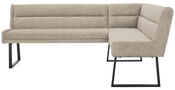 ECKBANK 217/159 cm Webstoff Beige, Schwarz - Beige/Schwarz, Design, Textil/Metall (217/159cm) - Novel
