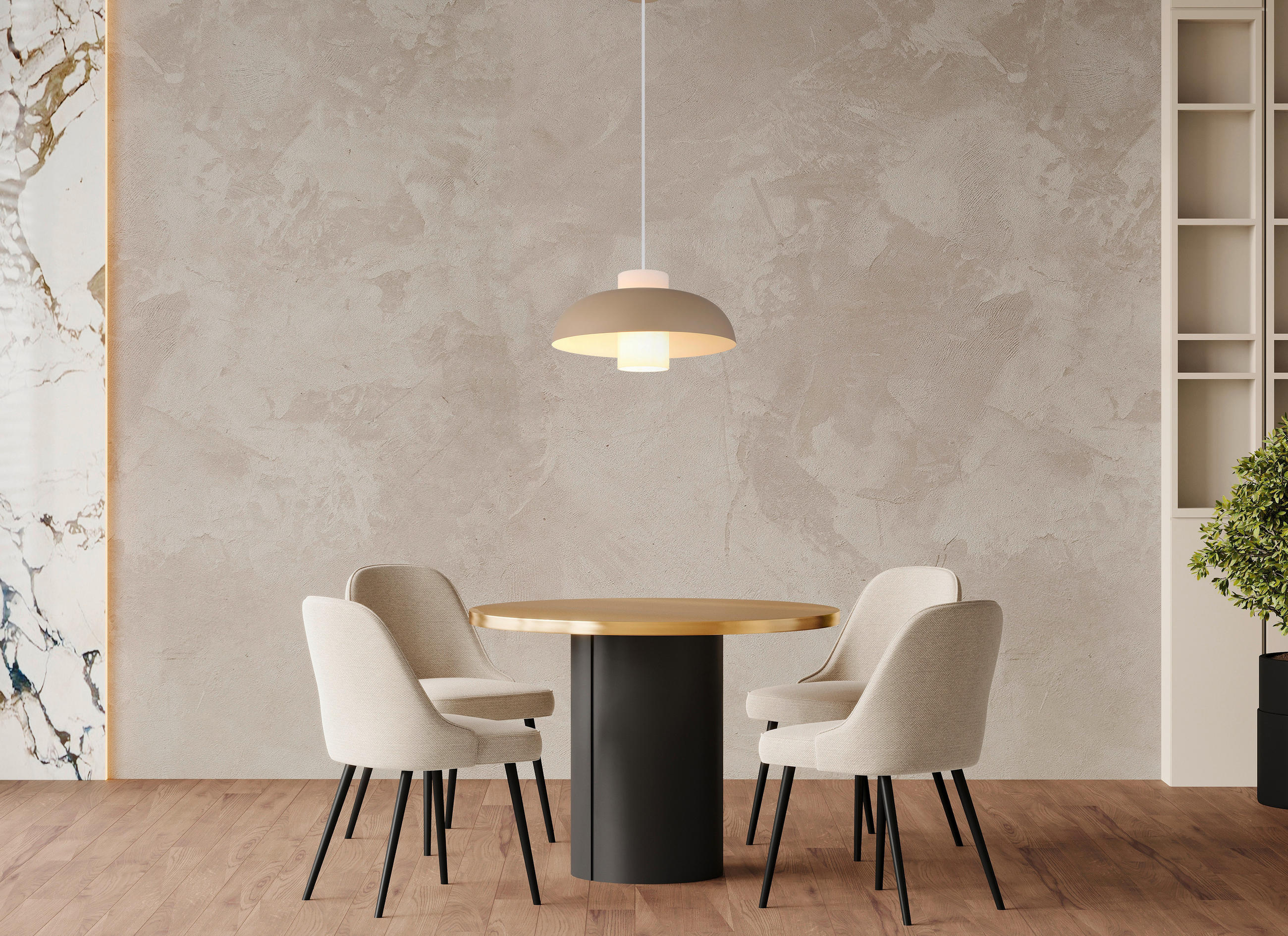 HÄNGELEUCHTE 38/120 cm    - Sandfarben/Weiss, Trend, Glas/Textil (38/120cm) - Globo