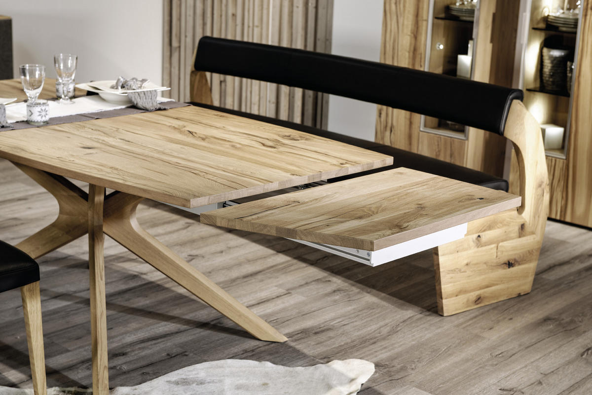 ESSTISCH Altholz, Eiche furniert, massiv bootsförmig Eichefarben  - Eichefarben, Natur, Holz (200/100/76,5cm) - Voglauer