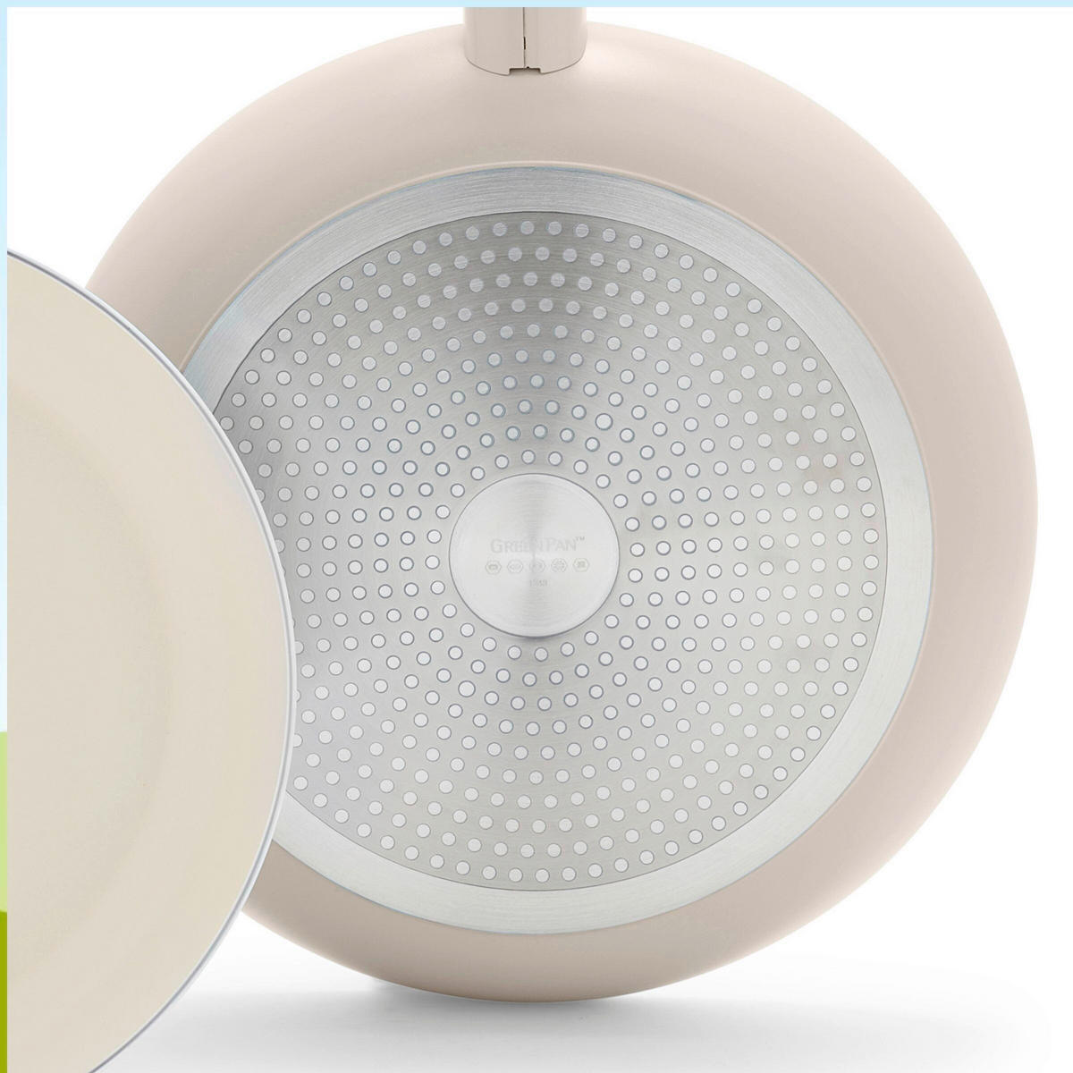 KOCHTOPFSET Essence 5-teilig  - Tannenholzfarben/Creme, Basics, Glas/Kunststoff - GreenPan