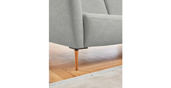 ECKSOFA  in Flachgewebe Grauweiß  238/186 cm  - Eichefarben/Grauweiß, Design, Holz/Textil (238/186cm) - Valnatura