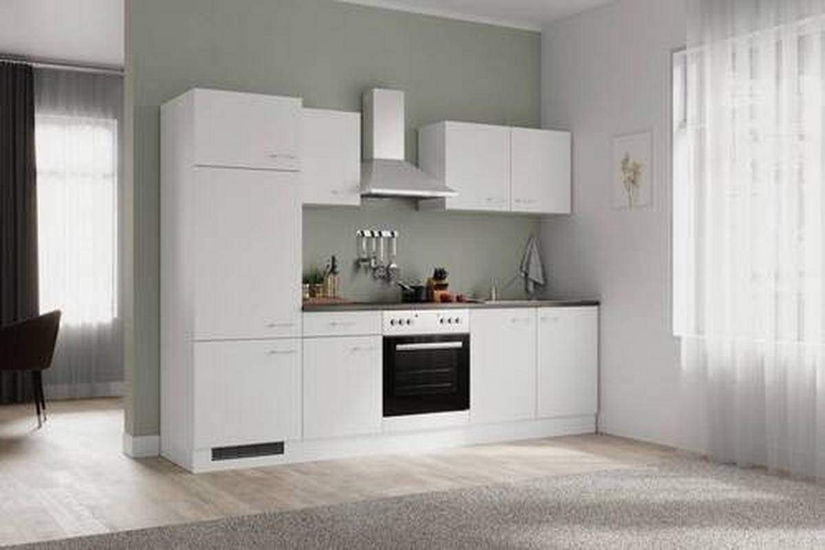 KUCHYŇSKÁ LINKA LUCCA 270 - bílá/barvy hliníku, Moderní, kompozitní dřevo/plast (270cm) - FlexWell