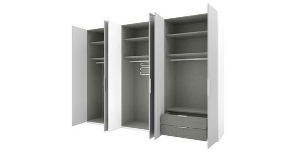 DREHTÜRENSCHRANK 300/223/62 cm 6-türig Grau, Weiß - Alufarben/Weiß, KONVENTIONELL, Glas/Holzwerkstoff (300/223/62cm) - Novel