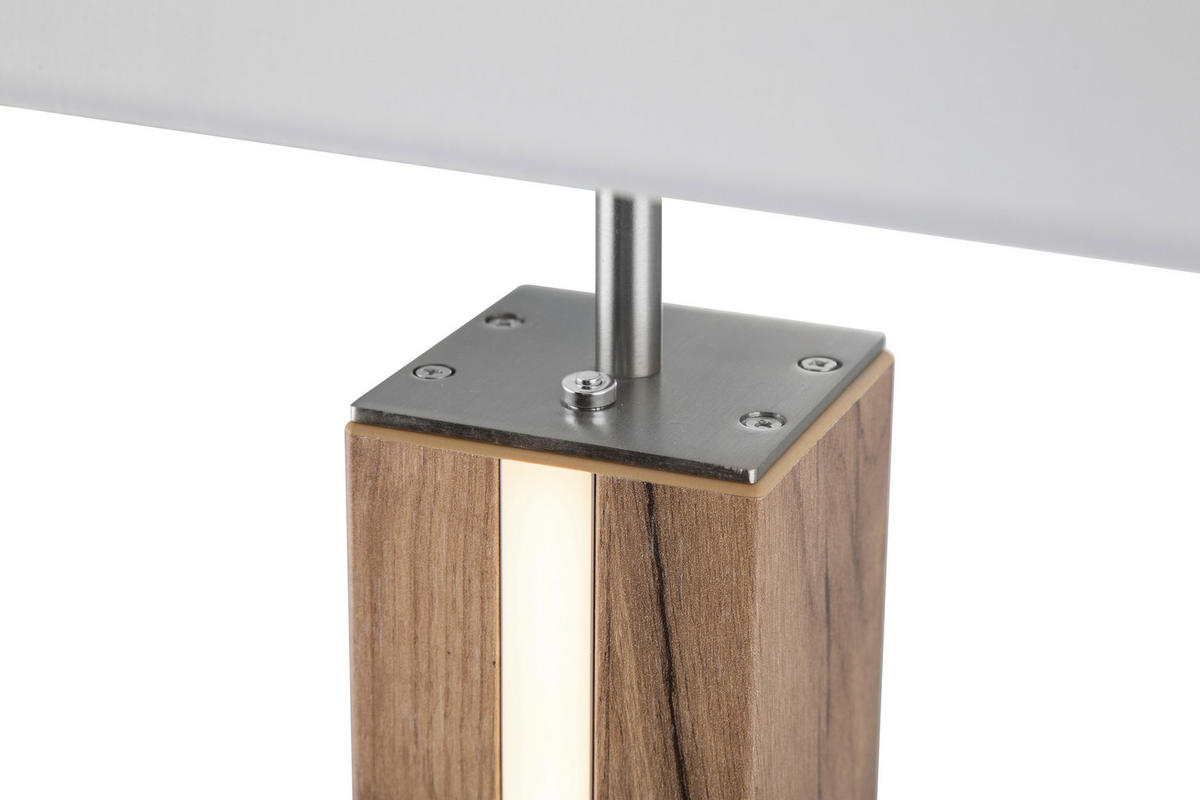 STEHLEUCHTE 40/27/150 cm    - Silberfarben/Weiß, Design, Holzwerkstoff/Textil (40/27/150cm) - Globo