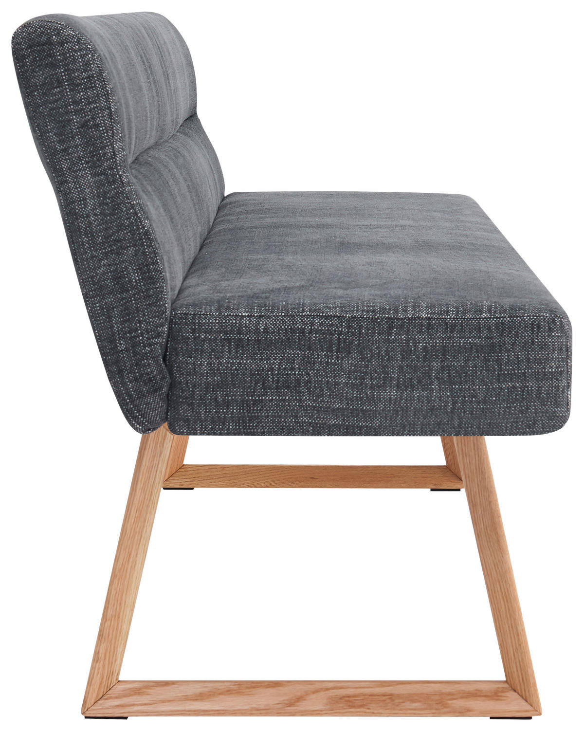 SITZBANK 180/82/61 cm Leinenoptik Eichefarben, Dunkelgrau Eiche massiv  - Eichefarben/Dunkelgrau, MODERN, Holz/Textil (180/82/61cm) - Livetastic