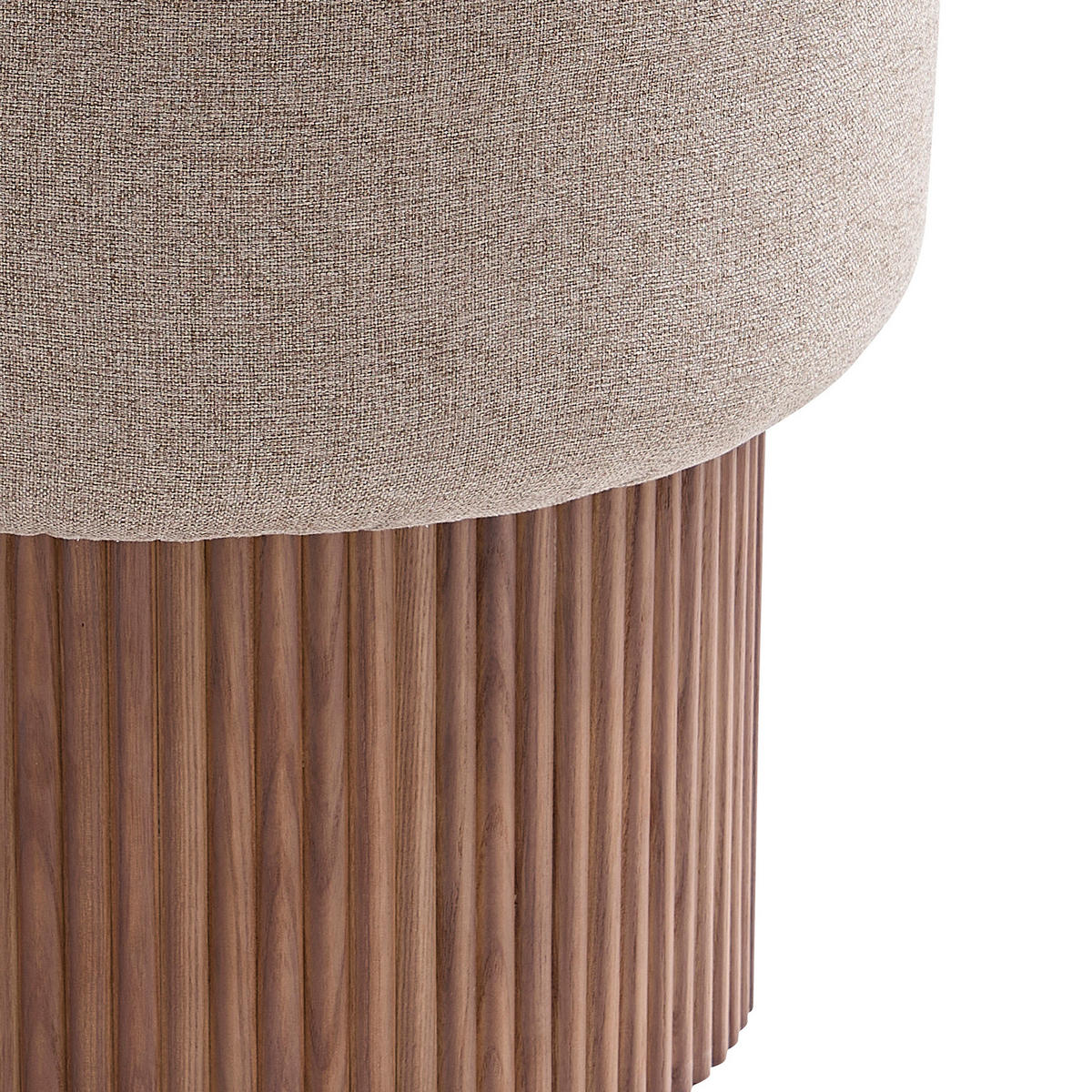 HOCKER Struktur Braun, Walnussfarben  - Walnussfarben/Braun, MODERN, Textil (50/43/50cm) - Livetastic