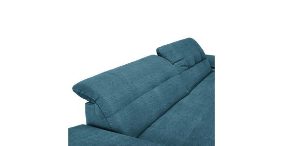 ECKSOFA in Mikrofaser Blau  - Chromfarben/Blau, Design, Textil/Metall (265/180cm) - Carryhome