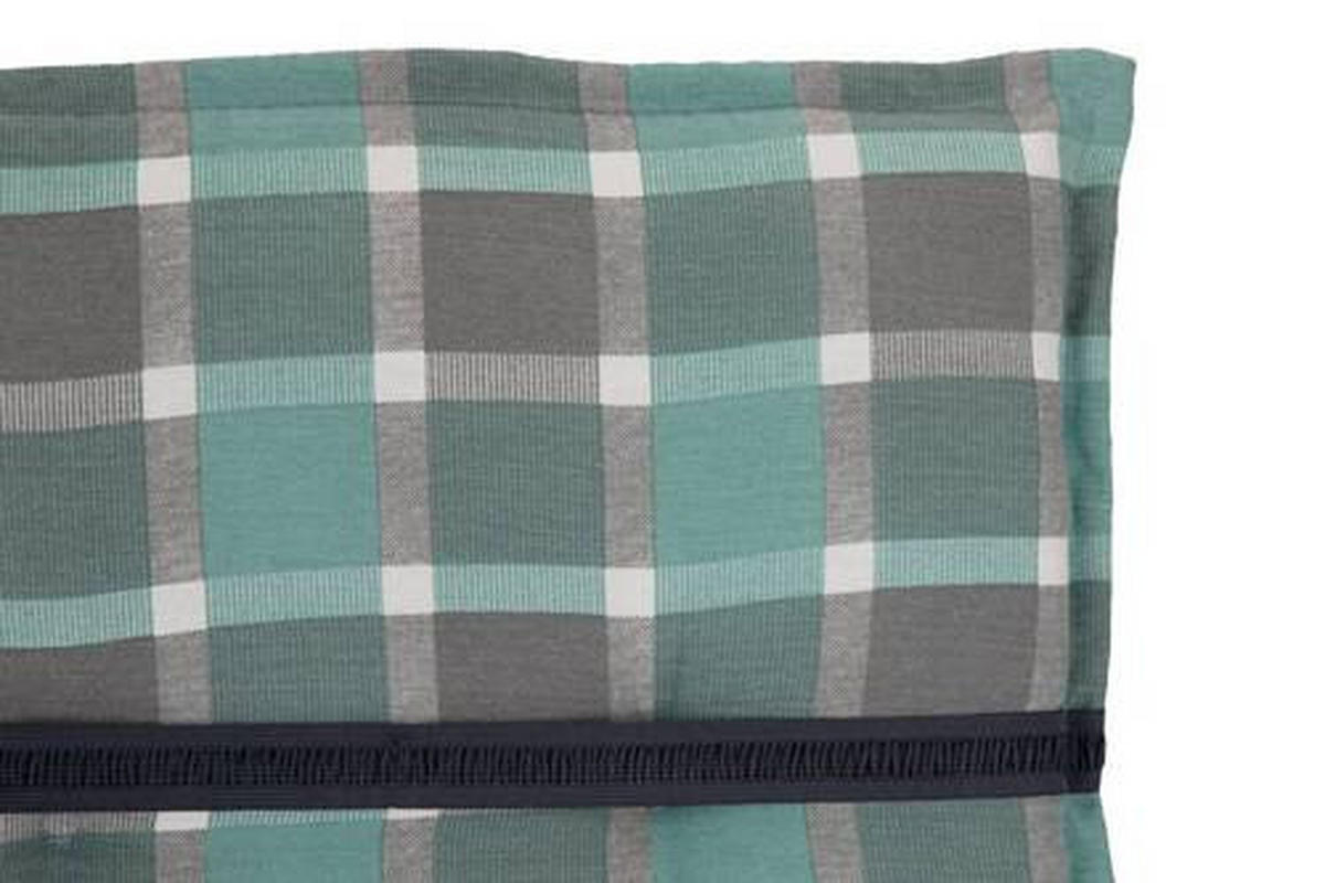 RELAXSESSELAUFLAGE in Grau, Türkis Karo  - Türkis/Grau, Design, Textil (171/50/6cm) - Gardenson