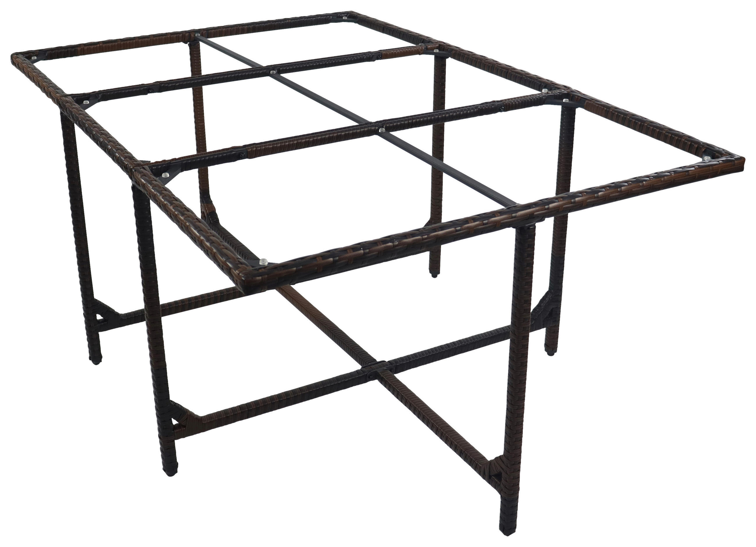 UTEBORD metall, plast, glas kvadratisk - brun, Modern, metall/glas (170/110/72cm) - Ambia Garden