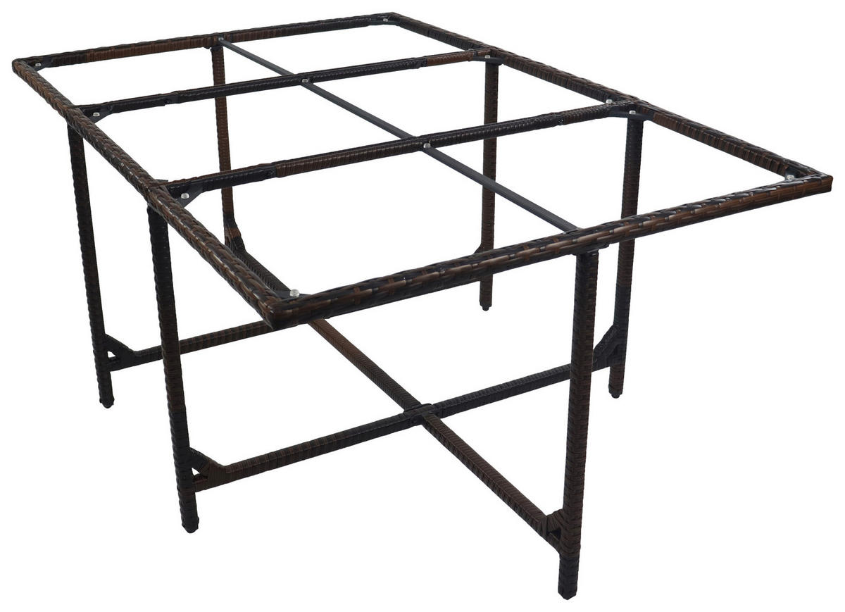 GARTENTISCH 170/110/72 cm Metall, Kunststoff, Glas Braun quadratisch  - Braun, Modern, Glas/Kunststoff (170/110/72cm) - Ambia Garden