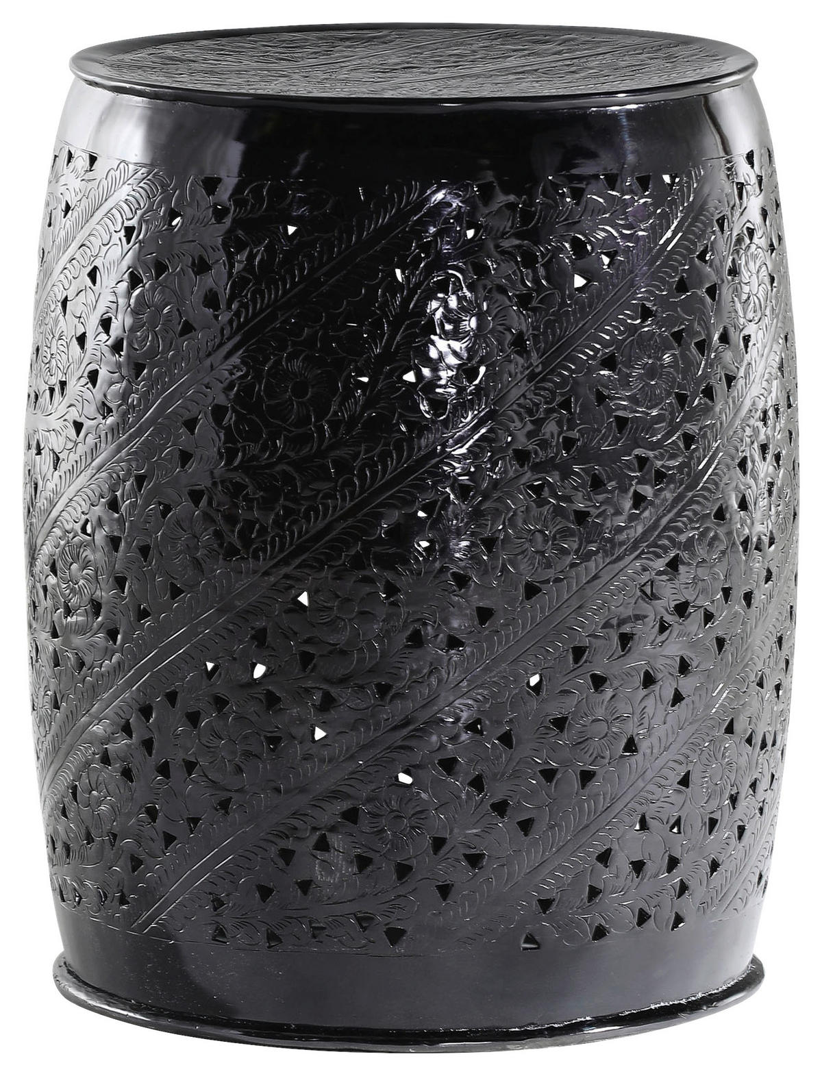 BEISTELLTISCH in Metall 43/43/52 cm  - Schwarz, Design, Metall (43/43/52cm)