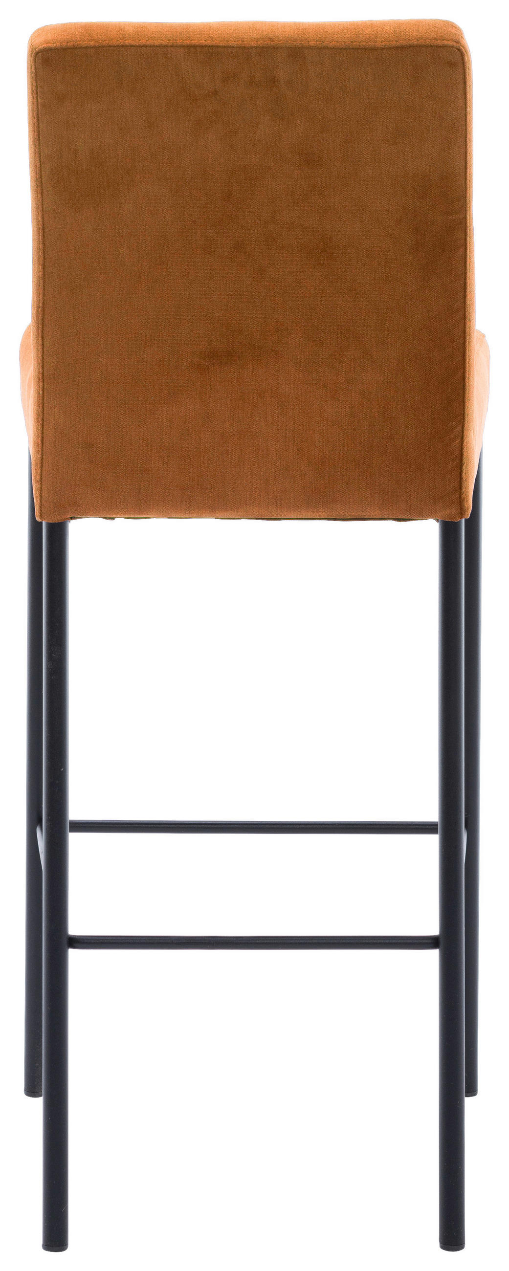 BARHOCKER Webstoff Orange, Schwarz Eisen Stoffauswahl  - Schwarz/Orange, Design, Textil/Metall (46/91/61cm) - Xora