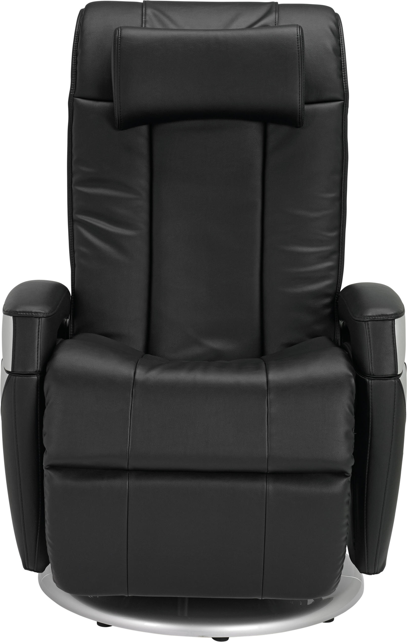 MASSAGESESSEL in Lederlook Schwarz  - Chromfarben/Schwarz, Design, Leder/Textil (75/110/113cm) - Cantus