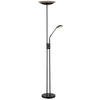 LED-STEHLEUCHTE - Schwarz, Konventionell, Glas/Kunststoff (30/178,5cm) - Globo