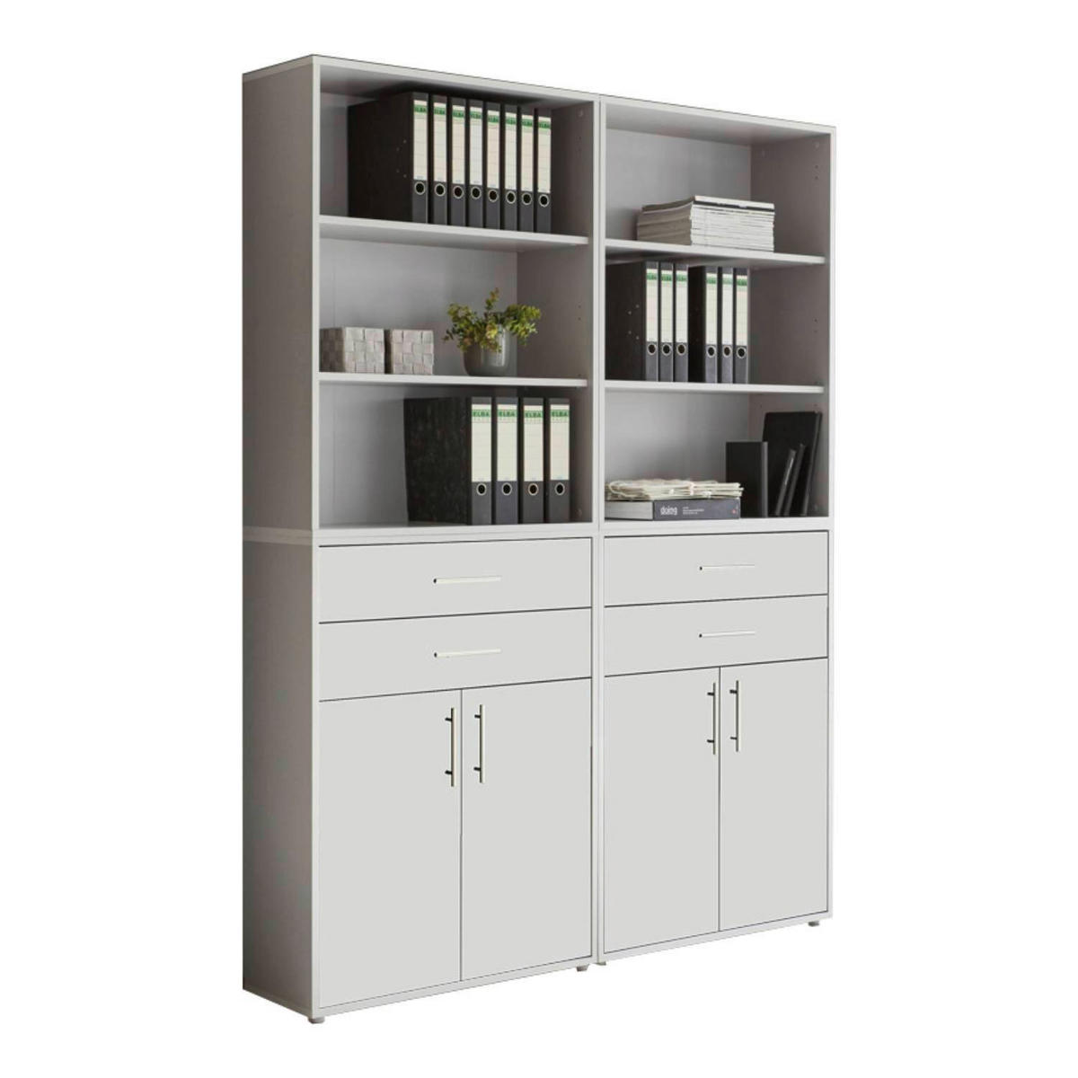AKTENSCHRANK 168,8/227,2/33 cm  - Weiß/Grau, MODERN, Holzwerkstoff (168,8/227,2/33cm) - MID.YOU