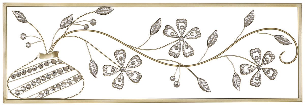 DEKORACE NA ZEĎ 99/33/3,5 cm - barvy stříbra/barvy zlata, Basics, kov (99/33/3,5cm) - Ambia Home