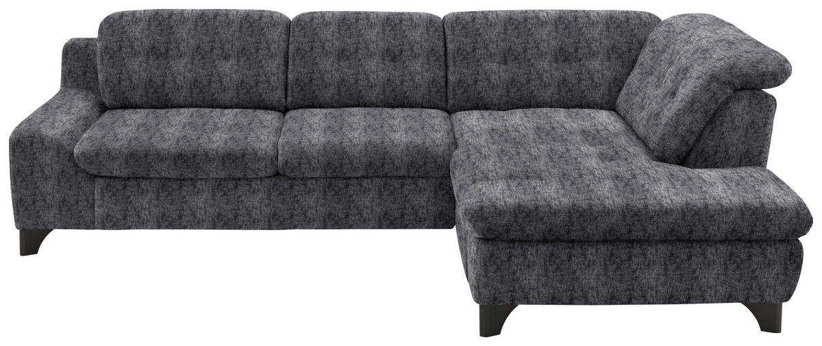 HÖRNSOFFA i chenille antracit  - svart/antracit, Klassisk, metall/textil (281/200cm) - MID.YOU