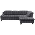 ECKSOFA in Chenille Anthrazit  - Anthrazit/Schwarz, KONVENTIONELL, Textil/Metall (281/200cm) - Carryhome