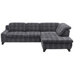 ECKSOFA in Chenille Anthrazit  - Anthrazit/Schwarz, KONVENTIONELL, Textil/Metall (281/200cm) - Carryhome