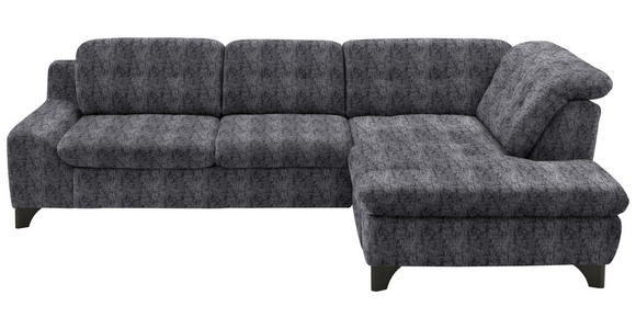 ECKSOFA in Chenille Anthrazit  - Anthrazit/Schwarz, KONVENTIONELL, Textil/Metall (281/200cm) - Carryhome