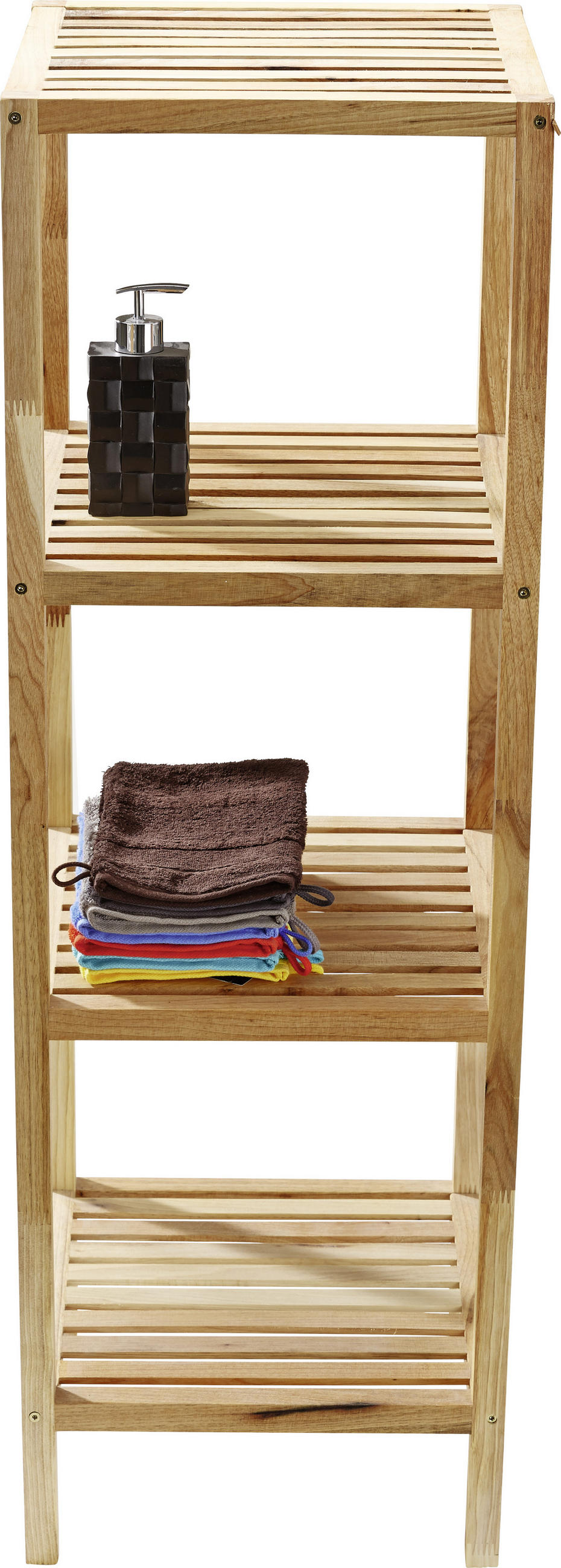 ETAJERĂ PENTRU BAIE 36/112/36 cm  - culoare lemn de nuc, Basics, lemn (36/112/36cm) - Wenko