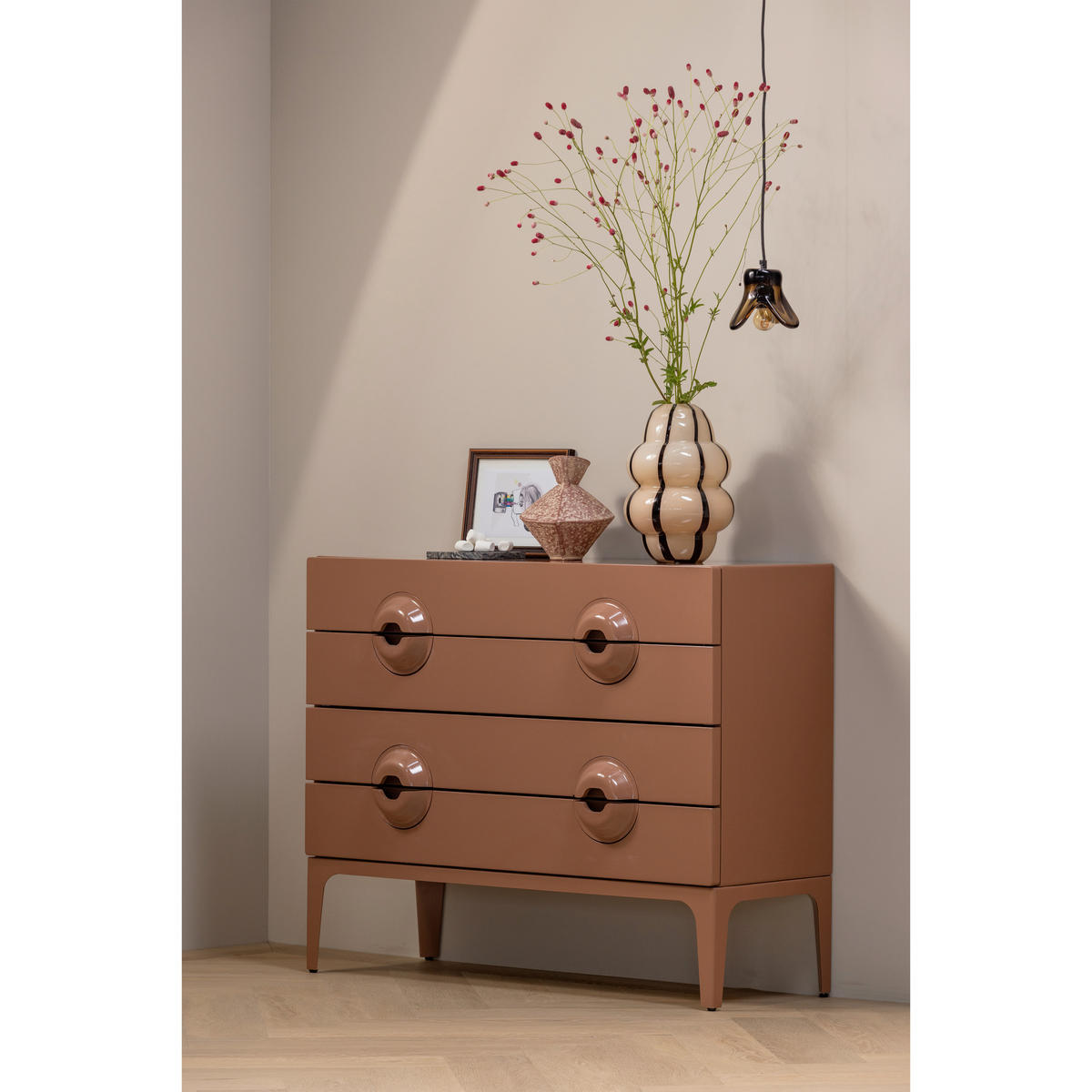 KOMMODE Merge  in 110/89/44 cm  - Altrosa, Design, Holz/Metall (110/89/44cm) - Livetastic