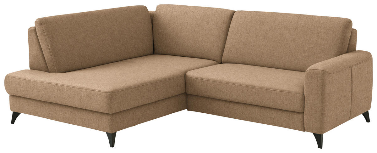 ECKSOFA  Chenille Altrosa  - Schwarz/Altrosa, Design, Textil/Metall (182/239cm) - Beldomo Comfort