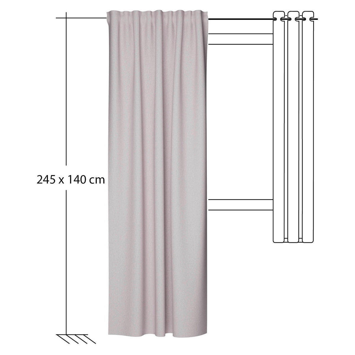 FERTIGVORHANG  blickdicht  135/245 cm   - Beige, Basics, Textil (135/245cm)
