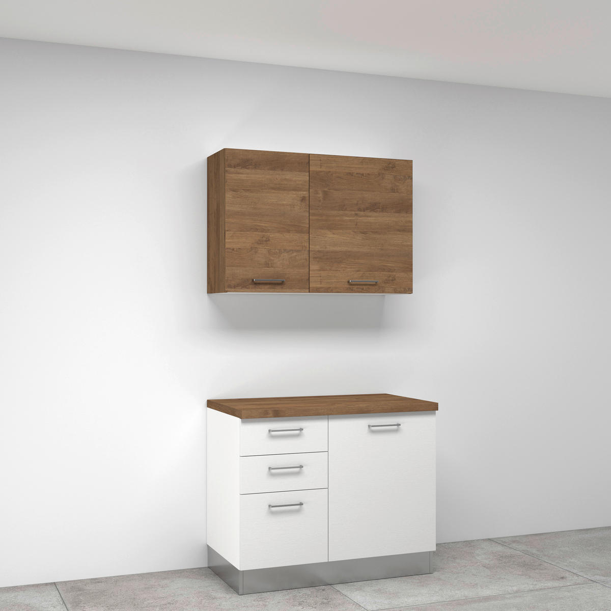 ECKKÜCHE 250/225 cm  in Weiß, Eichefarben  - Eichefarben/Magnolie, LIFESTYLE, Holzwerkstoff/Kunststoff (250/225cm) - MID.YOU