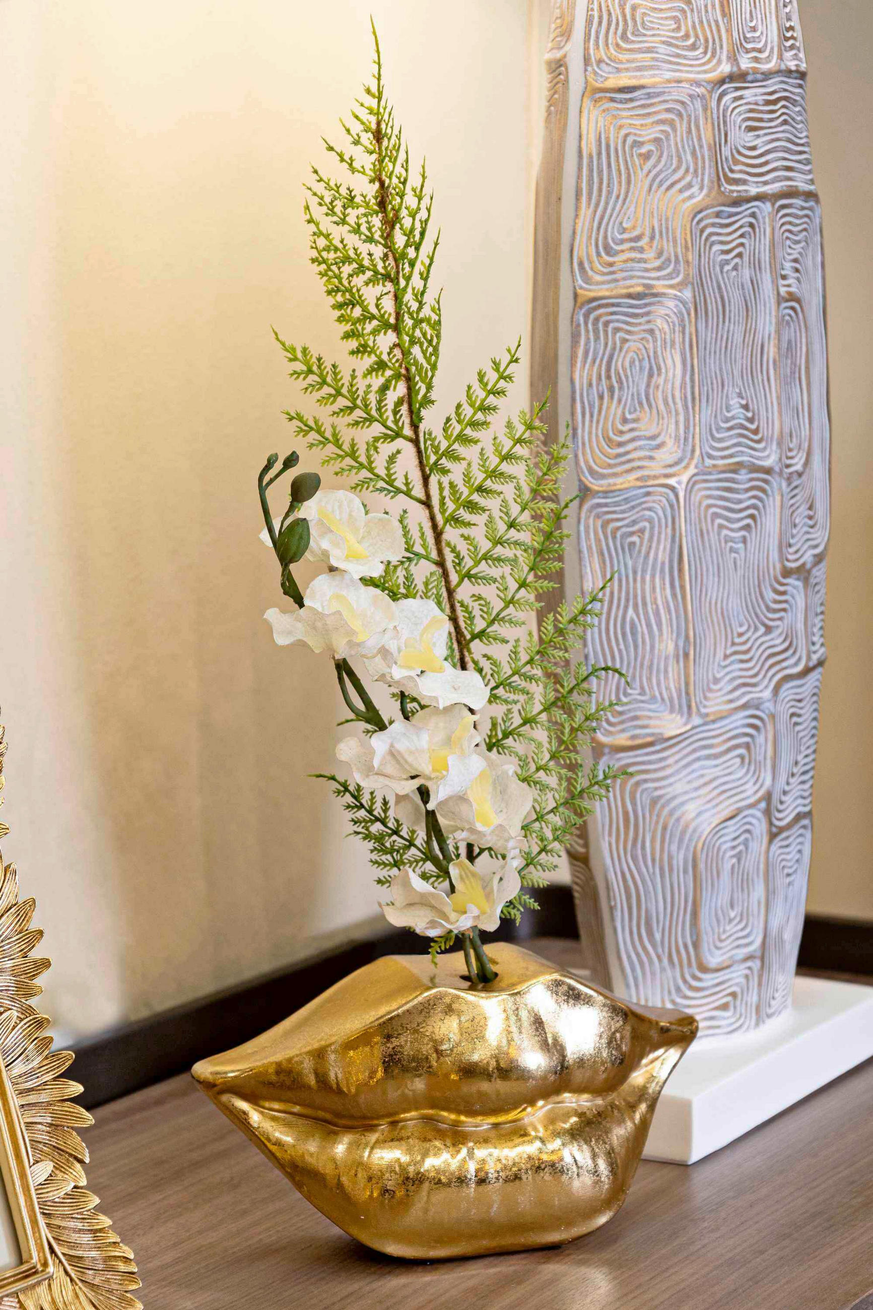 Vase Mouth Lip  - Goldfarben, Basics, Kunststoff (23/12/8cm)