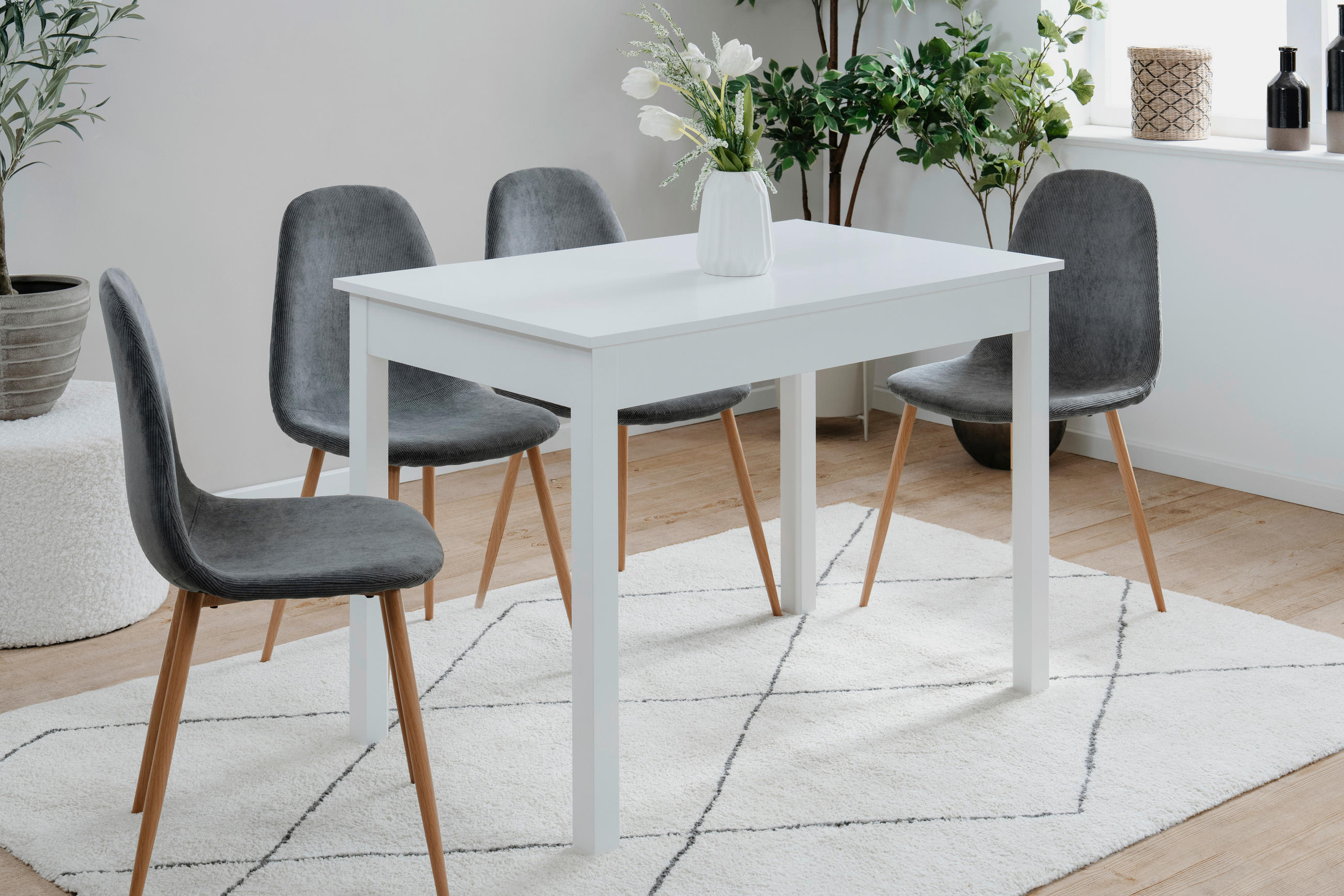 ESSTISCH rechteckig Weiß  - Weiß, MODERN, Holzwerkstoff (110/67/76cm) - MID.YOU