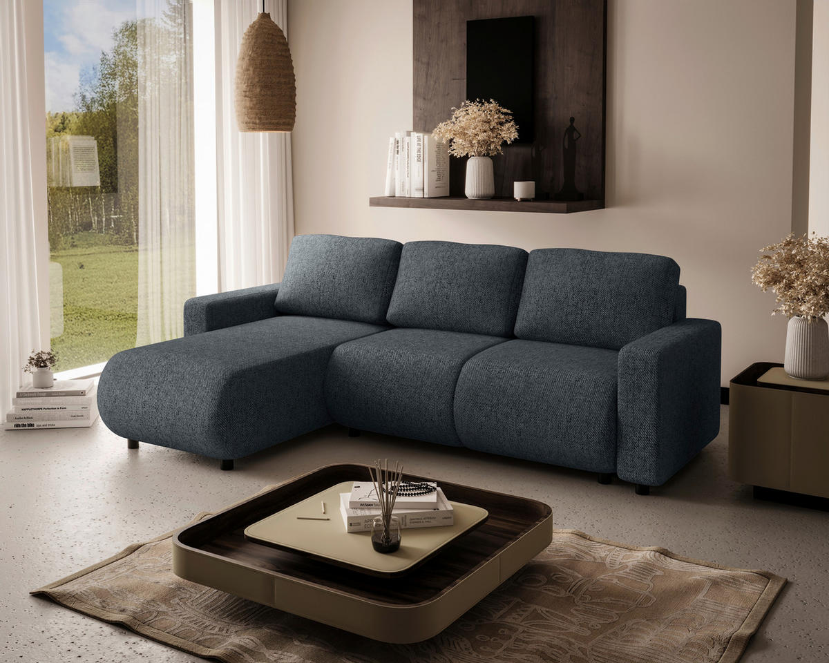ECKSOFA Anthrazit Webstoff  - Anthrazit/Schwarz, MODERN, Kunststoff/Textil (150/240cm) - Xora