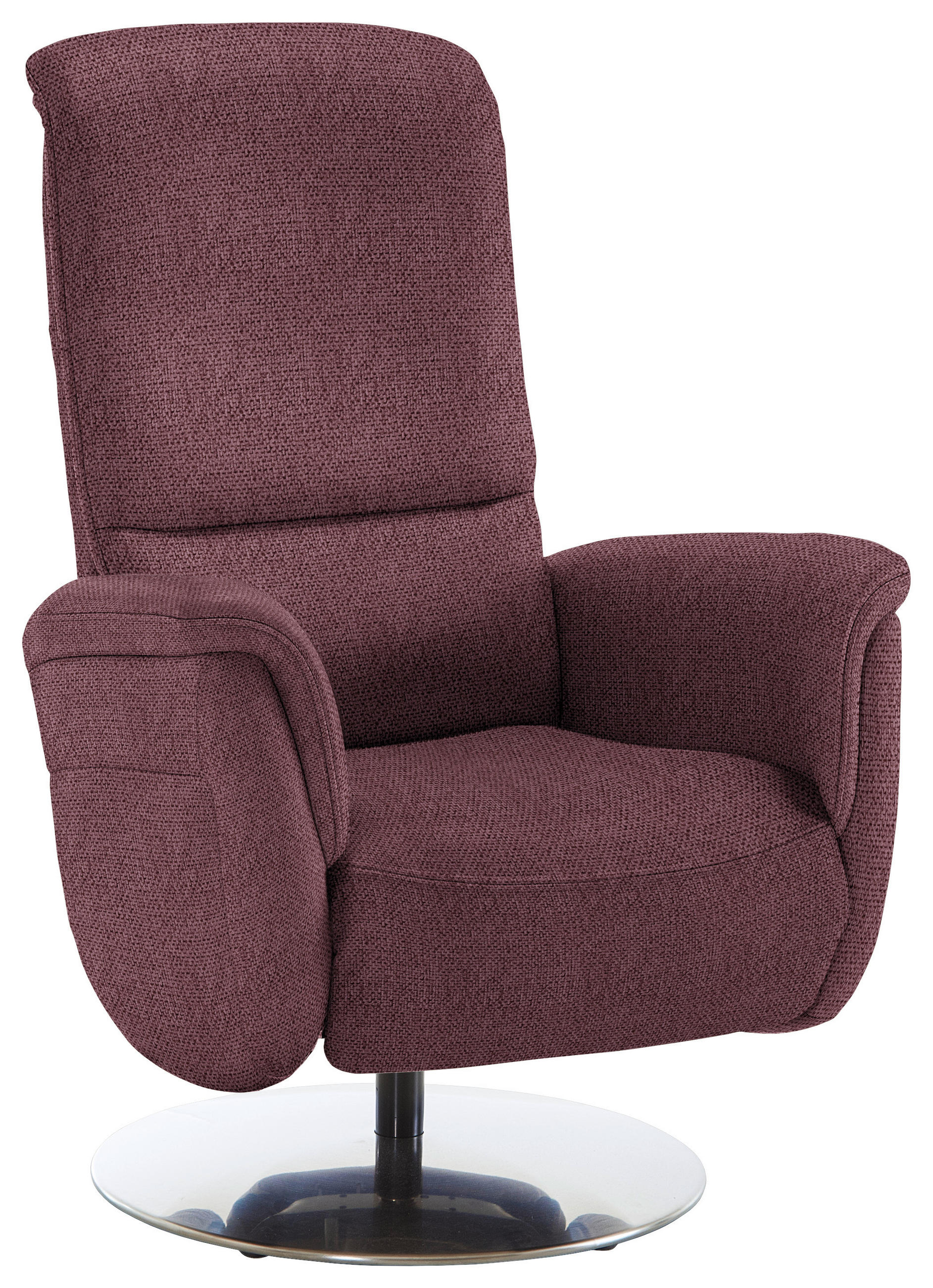 RELAXSESSEL in Textil Weinrot  - Edelstahlfarben/Weinrot, KONVENTIONELL, Textil/Metall (79/112/94cm) - Beldomo Premium