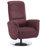 RELAXSESSEL in Textil Weinrot  - Edelstahlfarben/Weinrot, KONVENTIONELL, Textil/Metall (79/112/94cm) - Beldomo Premium