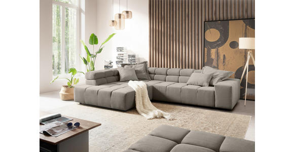 ECKSOFA  in Feincord Sandfarben  215/319 cm  - Sandfarben/Schwarz, Design, Kunststoff/Textil (215/319cm) - Hom`in