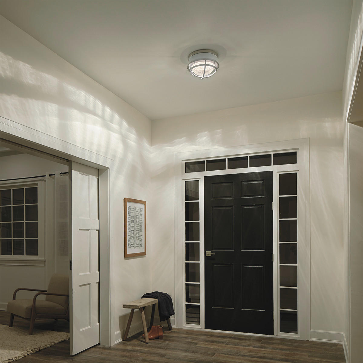 DECKENLEUCHTE Elstead Tollis 30.5/19.9 cm   - Weiß/Nickelfarben, KONVENTIONELL, Glas/Metall (30.5/19.9cm) - Elstead Lighting