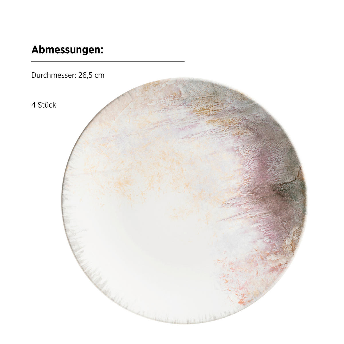 SPEISETELLERSET Lila, Weiß 26,5/2,9 cm AQUARELLIA LILA  - Lila/Weiß, Basics, Keramik (26,5/2,9cm) - Mäser