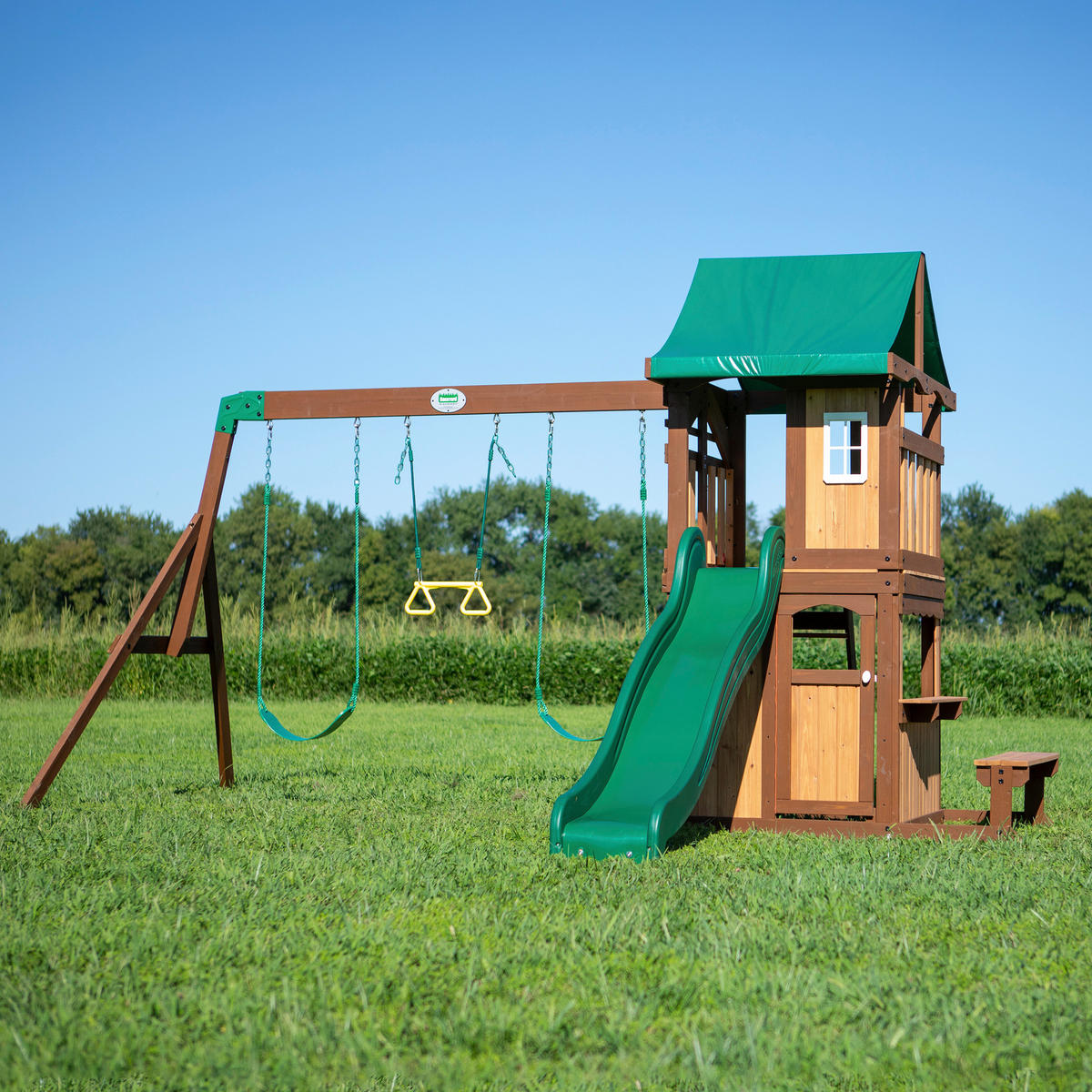 SPIELTURM 340/260/430 cm SPIELTURM LAKEWOOD  - Braun/Grün, Konventionell, Holz (340/260/430cm)