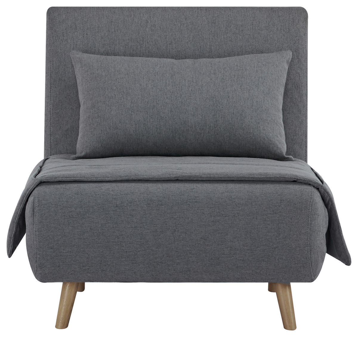 SCHLAFSESSEL Mikrofaser Dunkelgrau    - Dunkelgrau/Naturfarben, MODERN, Holz/Textil (77/81/90cm) - MID.YOU