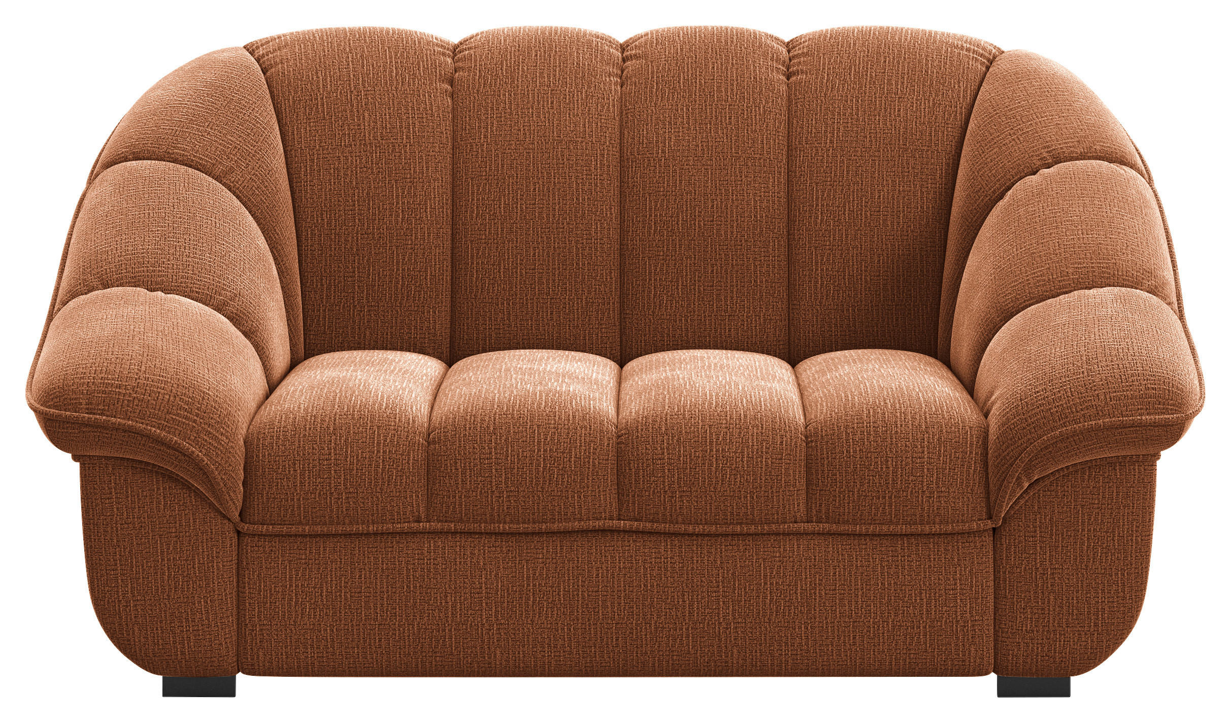 2-SITZER-SOFA  in Chenille Terracotta  - Terracotta/Schwarz, KONVENTIONELL, Kunststoff/Textil (163/88/104cm) - Welnova