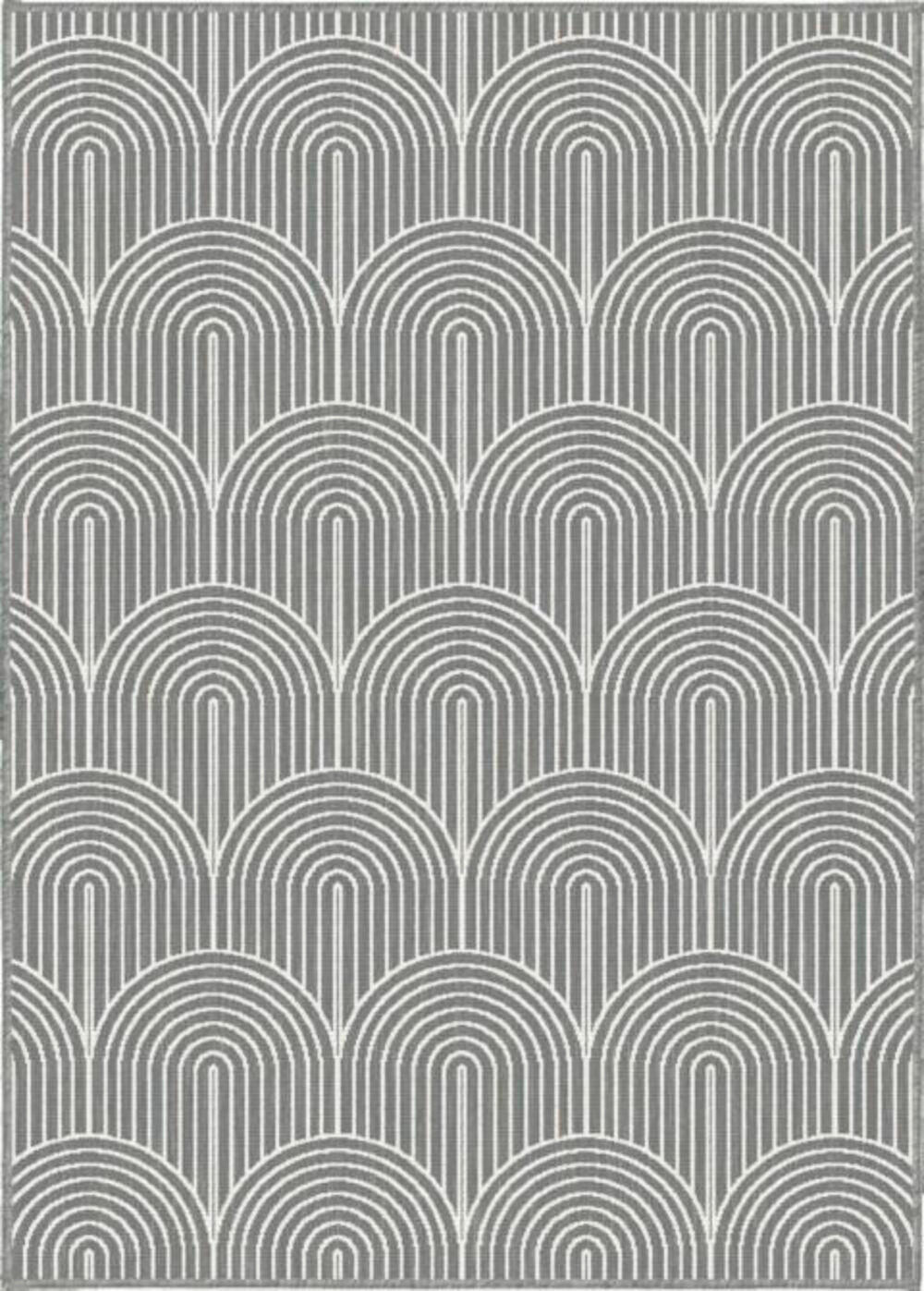OUTDOORTEPPICH  für Terrasse und Balkon 80/150 cm Pangli Silberfarben, Weiß  - Silberfarben/Weiß, Design, Kunststoff (80/150cm) - Hanse Home