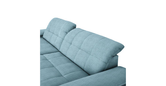 ECKSOFA in Webstoff Hellblau  - Schwarz/Hellblau, Design, Textil/Metall (180/265cm) - Carryhome